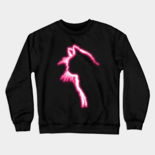 Glowing Pink Neon Cat Crewneck Sweatshirt